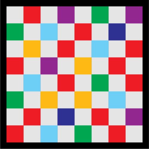 Chess board with multicolored dark squares